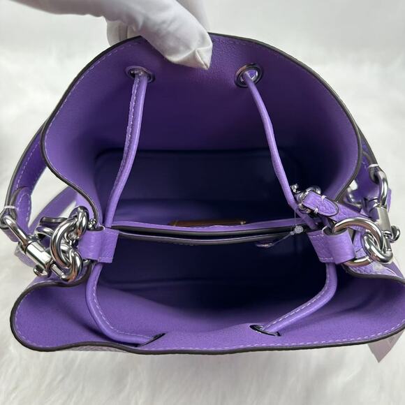 Coach Rowan Bucket Bag Shoulder/Crossbody In Leather & Canvas Iris CBH06 NWT - Picture 8 of 12